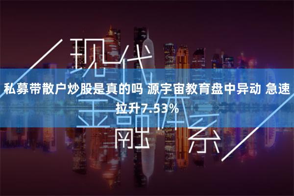 私募带散户炒股是真的吗 源宇宙教育盘中异动 急速拉升7.53%