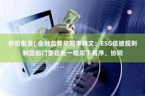 炒股配资( 金融监管总局李晓文：ESG信披规则制定部门要在统一框架下有序、协同