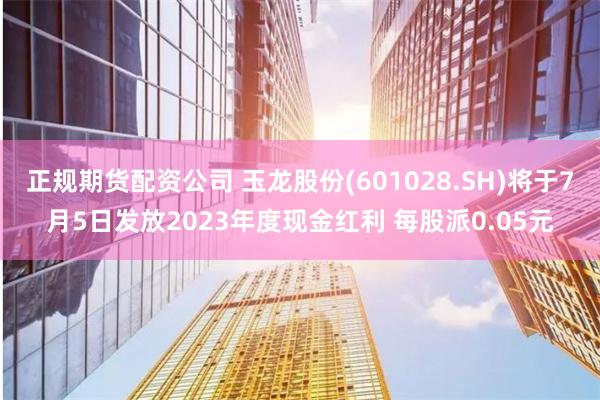 正规期货配资公司 玉龙股份(601028.SH)将于7月5日发放2023年度现金红利 每股派0.05元