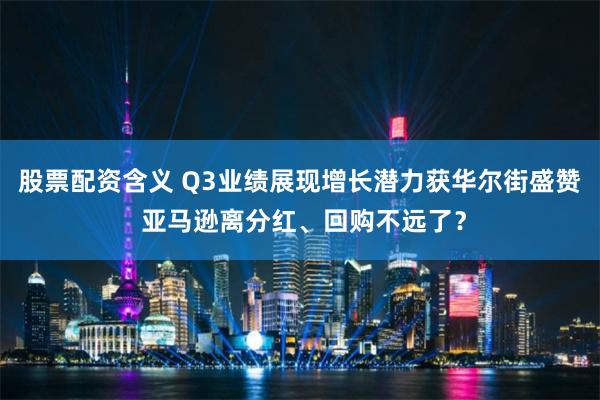 股票配资含义 Q3业绩展现增长潜力获华尔街盛赞 亚马逊离分红、回购不远了？